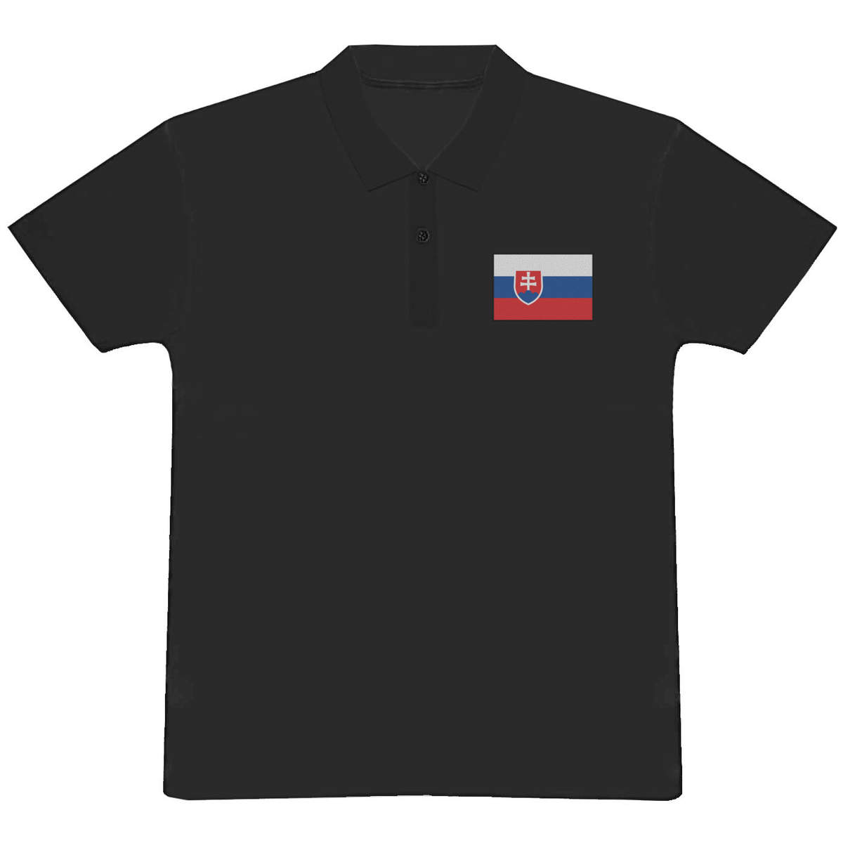 'Slovakia Flag' Adult Polo Shirt - Black, XL - Adult 100% Cotton Collared Shirt for Work, Golf, Teams and Uniforms (PL00153387)