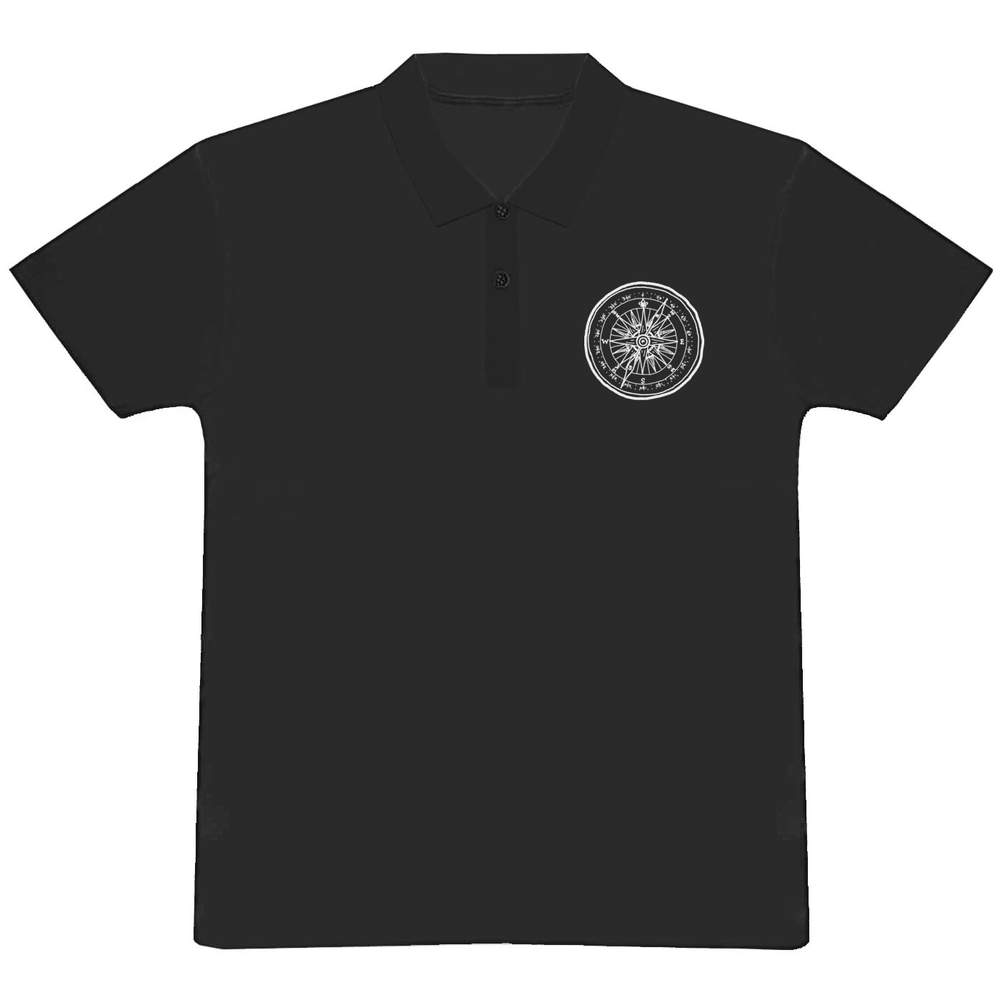 'Scout Compass' Adult Polo Shirt / T-Shirt (XL, Black) (PL00160773)