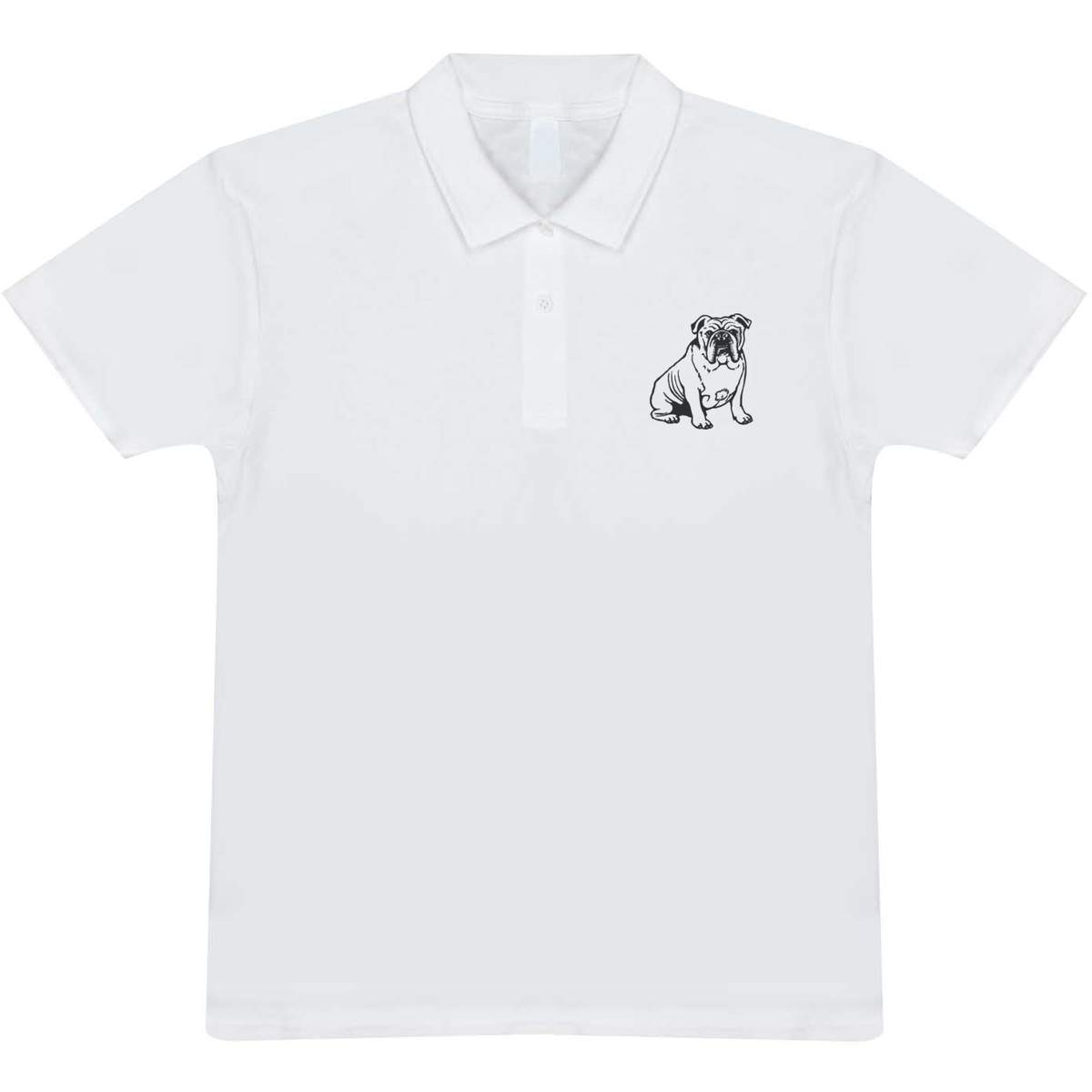 'English Bulldog' Adult Polo Shirt / T-Shirt (XXL, White) (PL00143267)