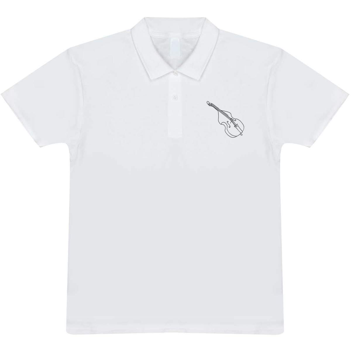 'Double Bass' Adult Polo Shirt / T-Shirt (XXL, White) (PL00152087)