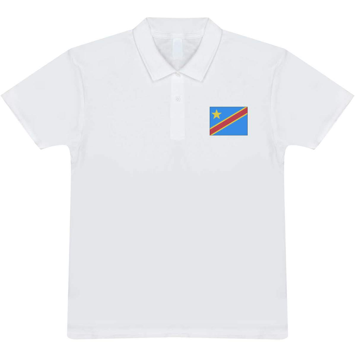 'Democratic Republic of the Congo' Adult Polo Shirt / T-Shirt (XXL, White) (PL00153191)