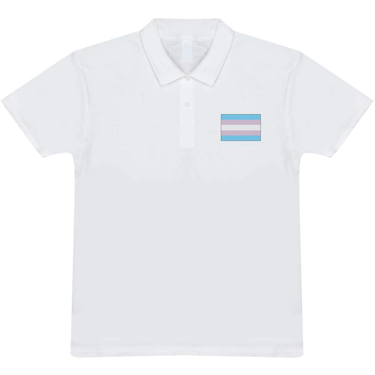 'Transgender Pride Flag' Adult Polo Shirt / T-Shirt (XXL, White) (PL00154505)