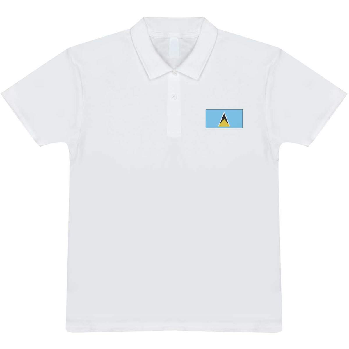 'Saint Lucia Flag' Adult Polo Shirt / T-Shirt (XXL, White) (PL00154721)