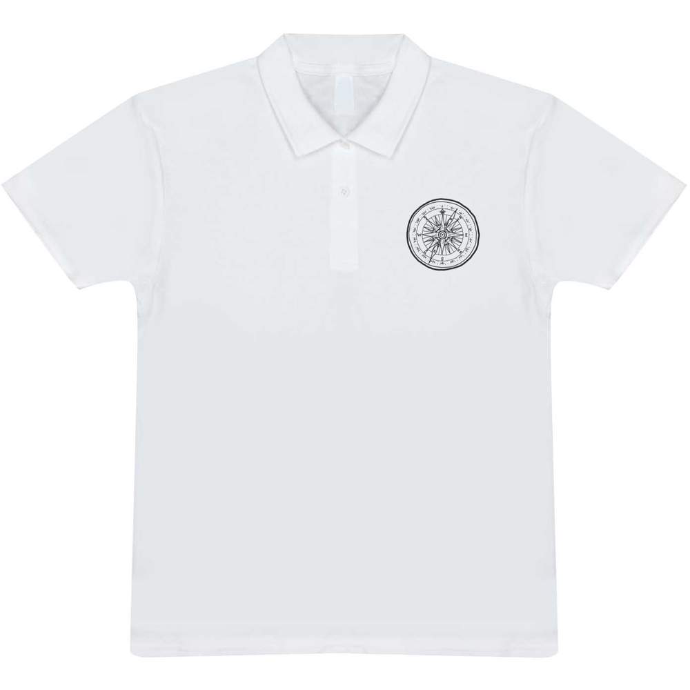 'Scout Compass' Adult Polo Shirt / T-Shirt (XXL, White) (PL00160775)