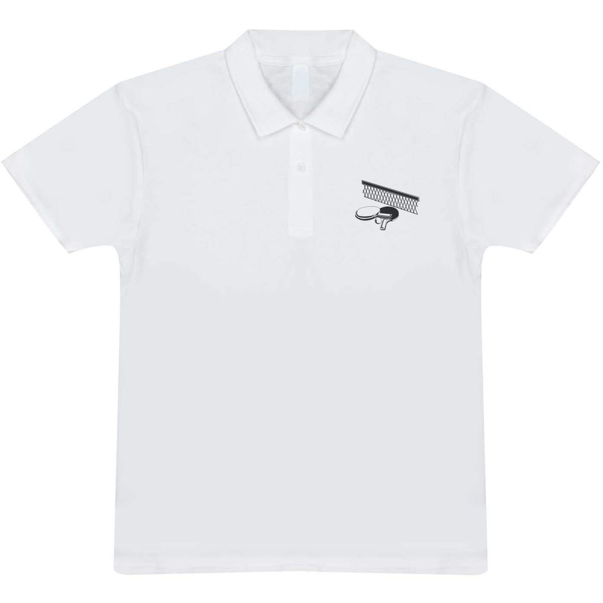 'Table Tennis' Adult Polo Shirt - White, XXL - Adult 100% Cotton Collared Shirt for Work, Golf, Teams and Uniforms (PL00162725)