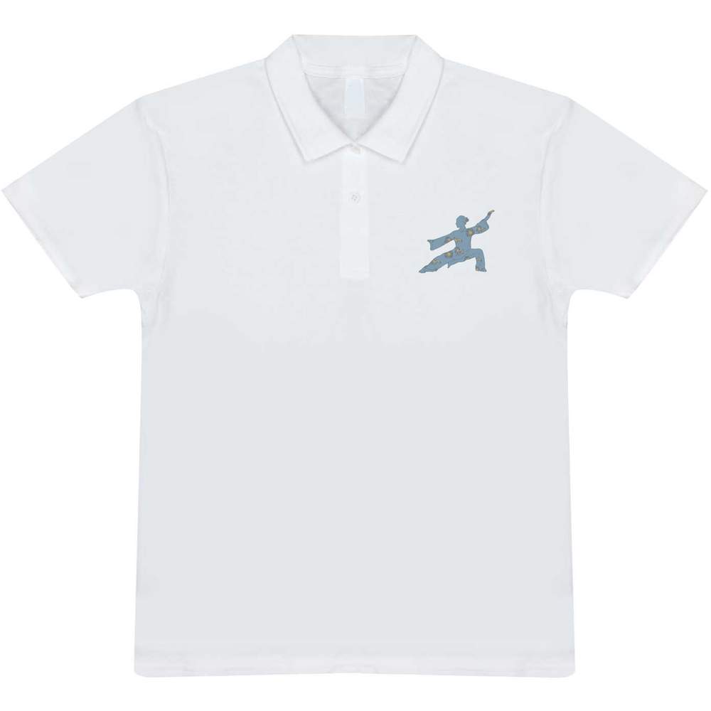 'Tai Chi floral lady ' Adult Polo Shirt / T-Shirt (XXL, White) (PL00223769)
