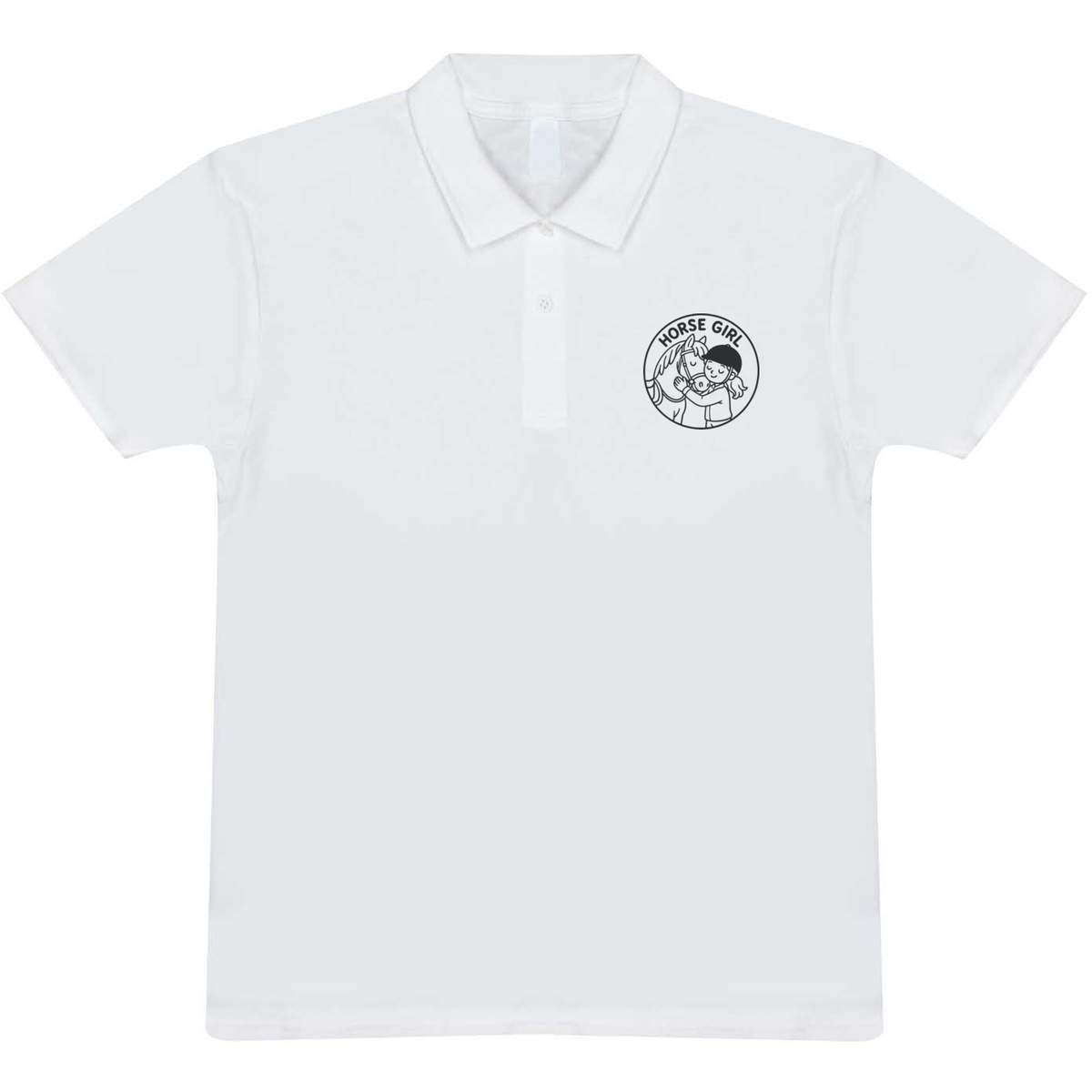 'Horse Girl' Adult Polo Shirt / T-Shirt (XXL, White) (PL00334088)