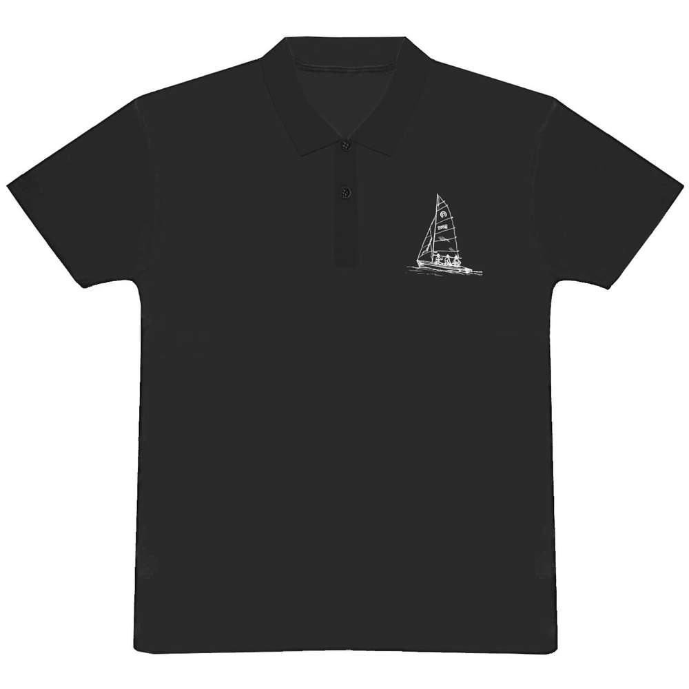 'Sailing Boat' Adult Polo Shirt / T-Shirt (XXL, Black) (PL00111556)