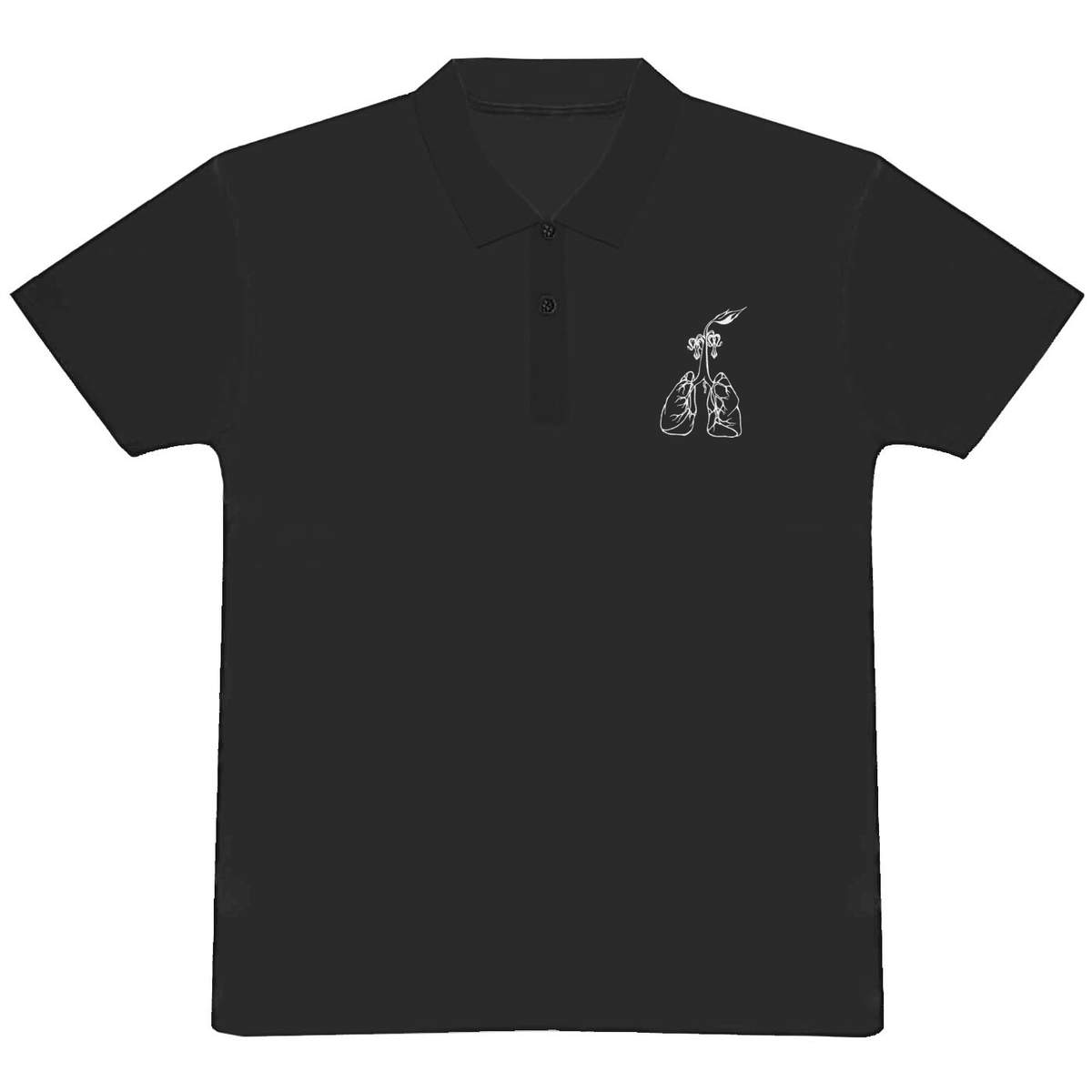 'Lung & Roots' Adult Polo Shirt / T-Shirt (XXL, Black) (PL00123496)