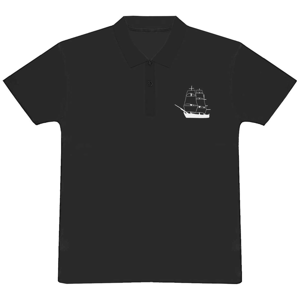 'Sailing Ship' Adult Polo Shirt / T-Shirt (XXL, Black) (PL00152374)