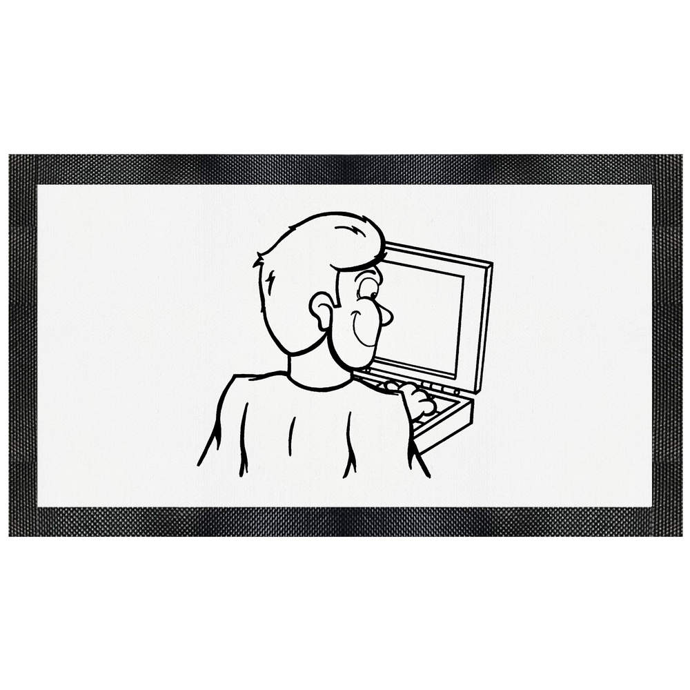 'Man At Computer' Pet Feeding Mat (PM00002068)