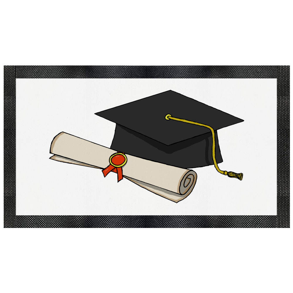 'Graduation Hat and Scroll' Pet Feeding Mat (PM00007868)