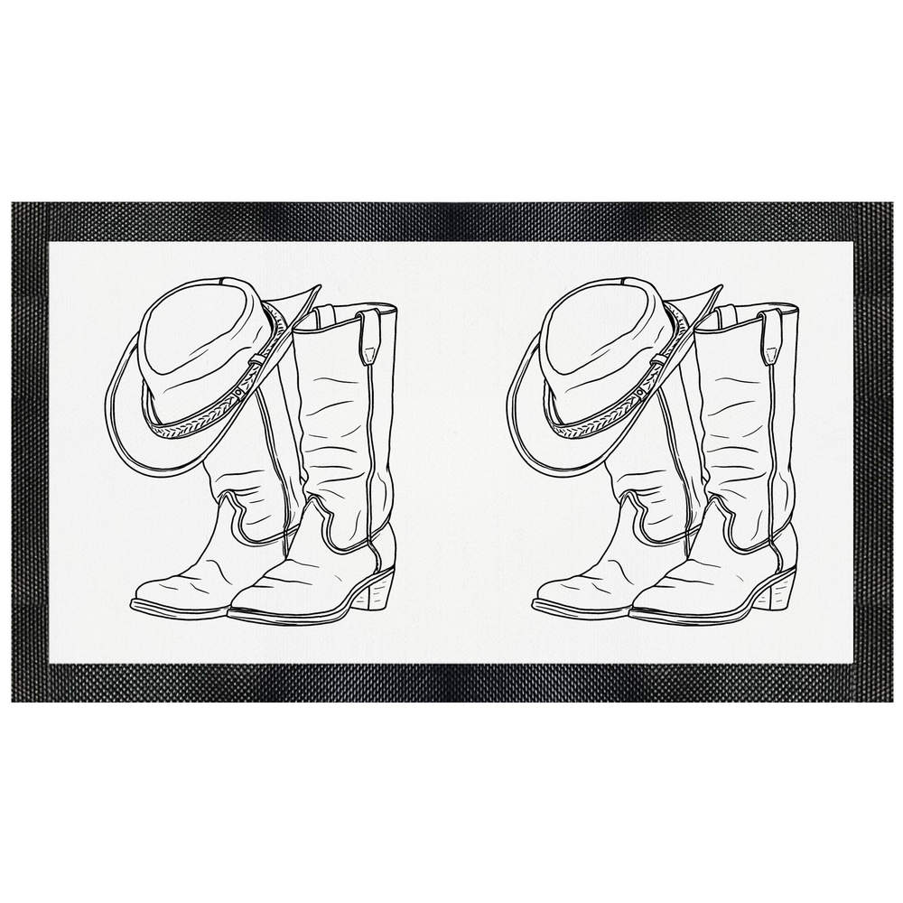 'Cowboy Boots & Hat' Pet Feeding Mat (PM00016226)