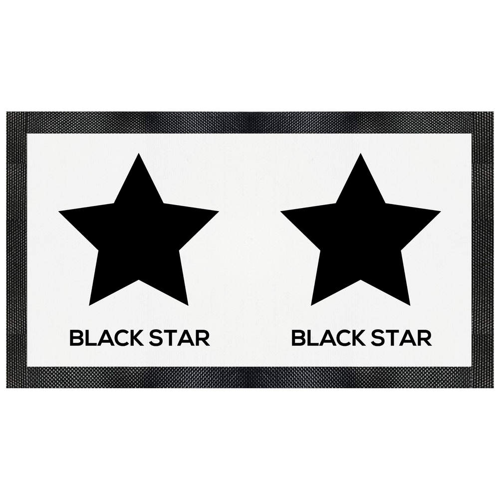 'Black Star Text with Star icon' Pet Feeding Mat (PM00016770)