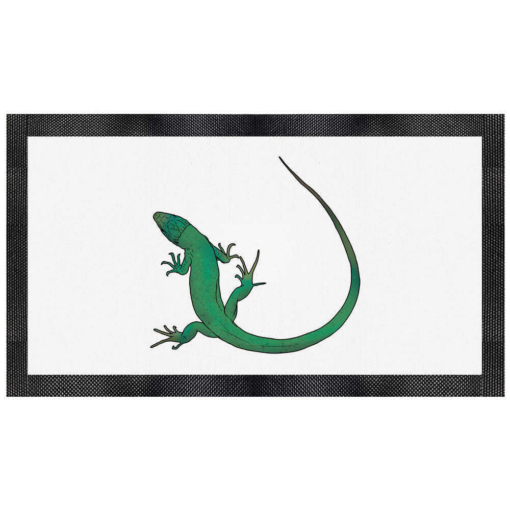 'Curled Green Lizard' Pet Feeding Mat (PM00019626)