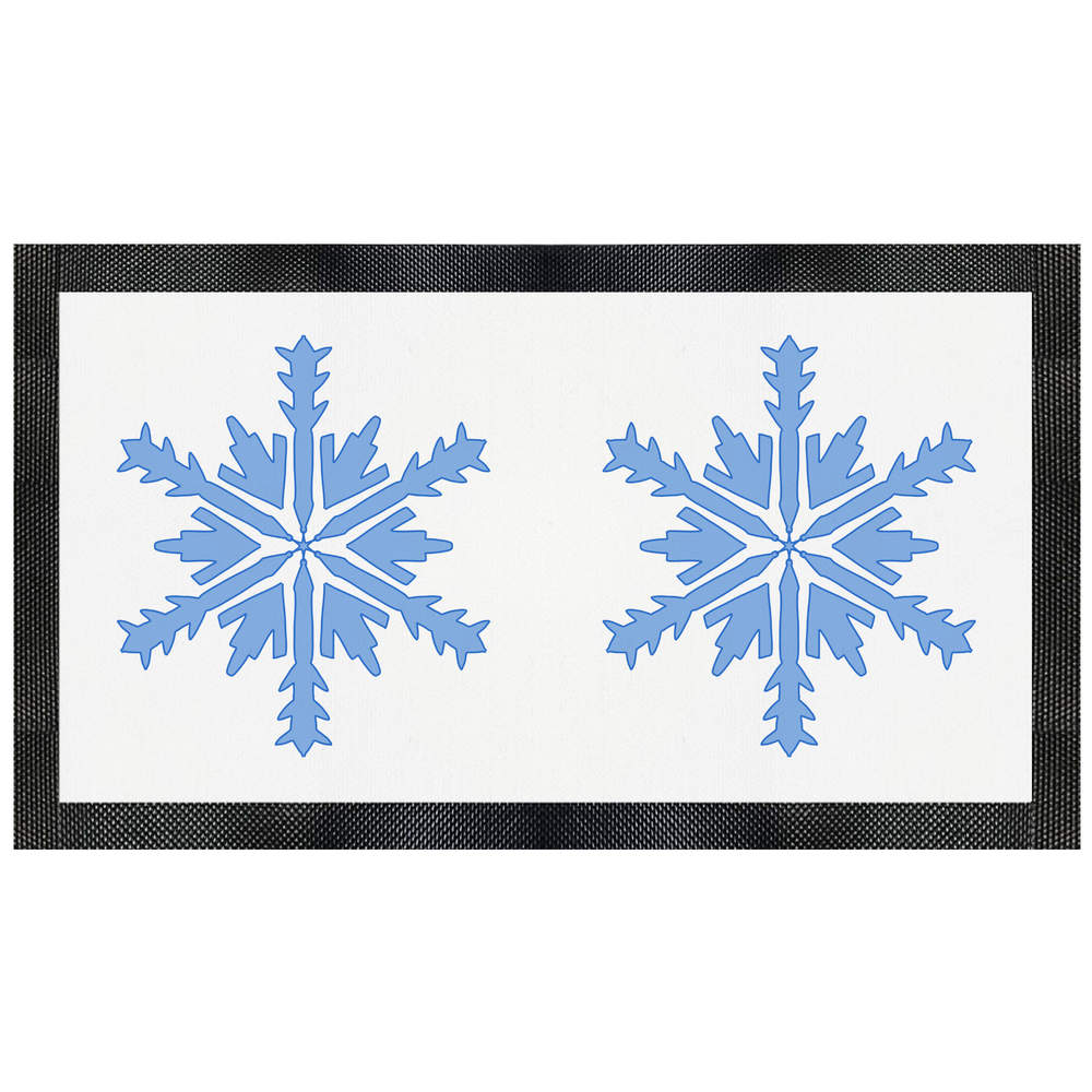 'Snowflake In Blue' Pet Feeding Mat - Placemat for Dog / Cat Food and Water Bowls, Kitchens and Floors (PM00023341)