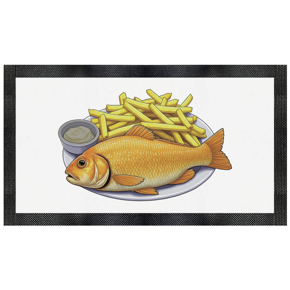 'Fish and Chips on Plate' Pet Feeding Mat (PM00027288)