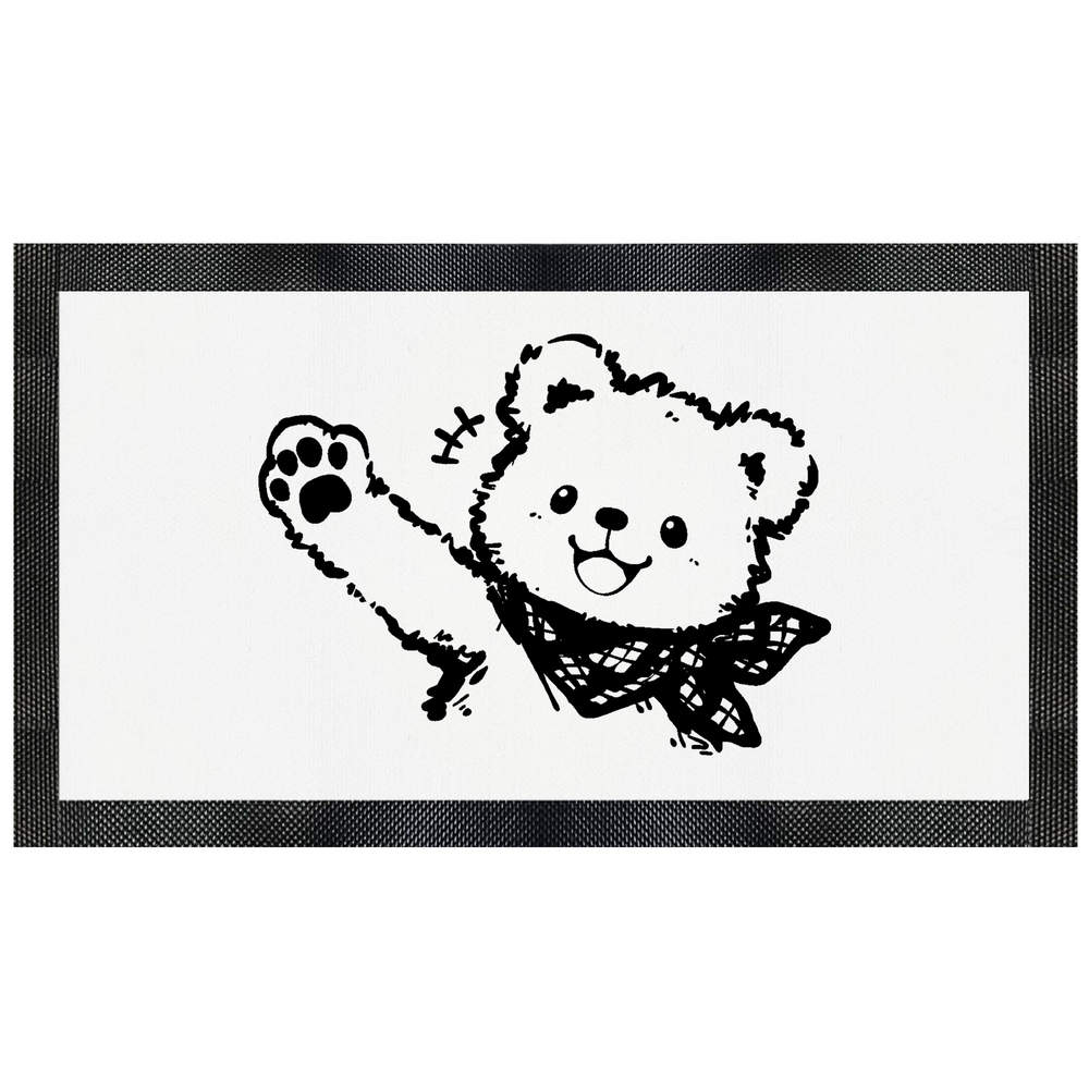 'Cute Happy Bear Waving' Pet Feeding Mat (PM00032040)