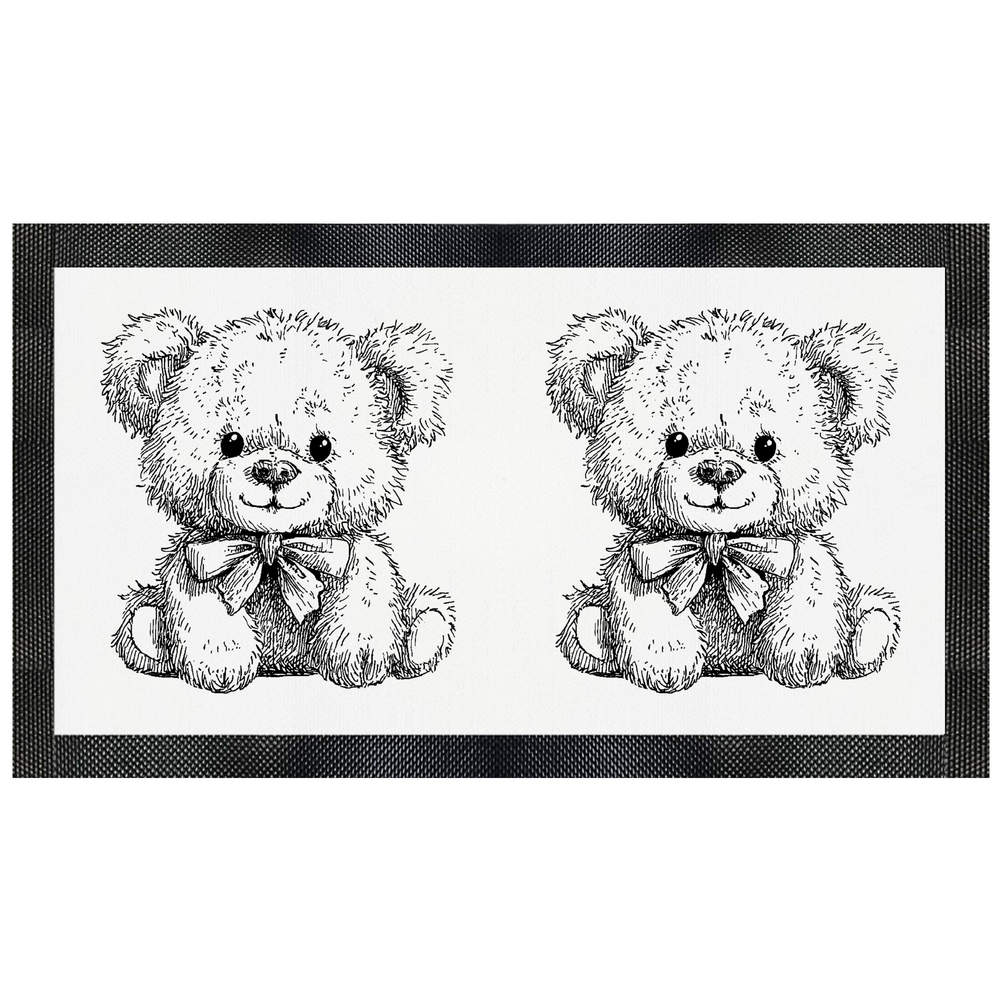 'Cute Teddy Bear Sitting' Pet Feeding Mat (PM00033251)