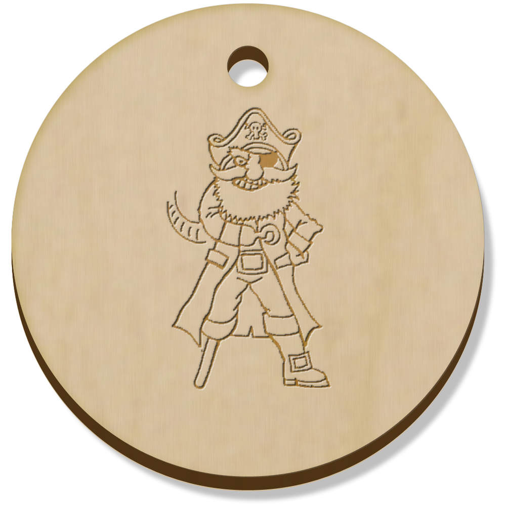 11 x 34mm 'Pirate' Wooden Pendants / Charms (PN00003945)