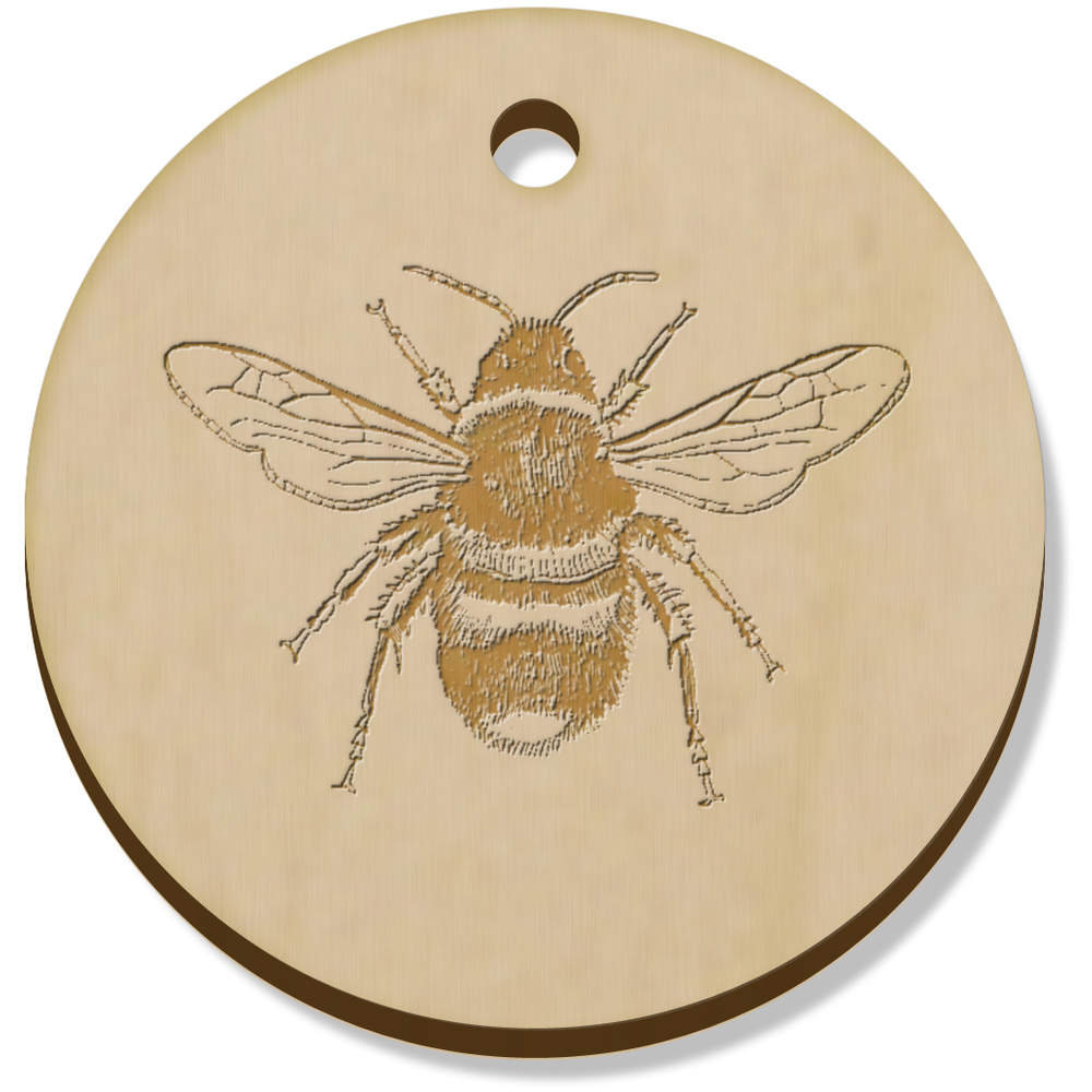 11 x 34mm 'Bee' Wooden Pendants / Charms (PN00012216)