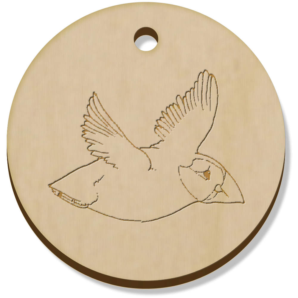 11 x 34mm 'Flying Puffin' Wooden Pendants / Charms (PN00024357)