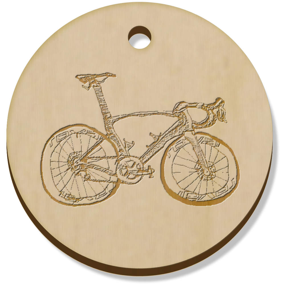 11 x 34mm 'Bicycle' Wooden Pendants / Charms (PN00052713)