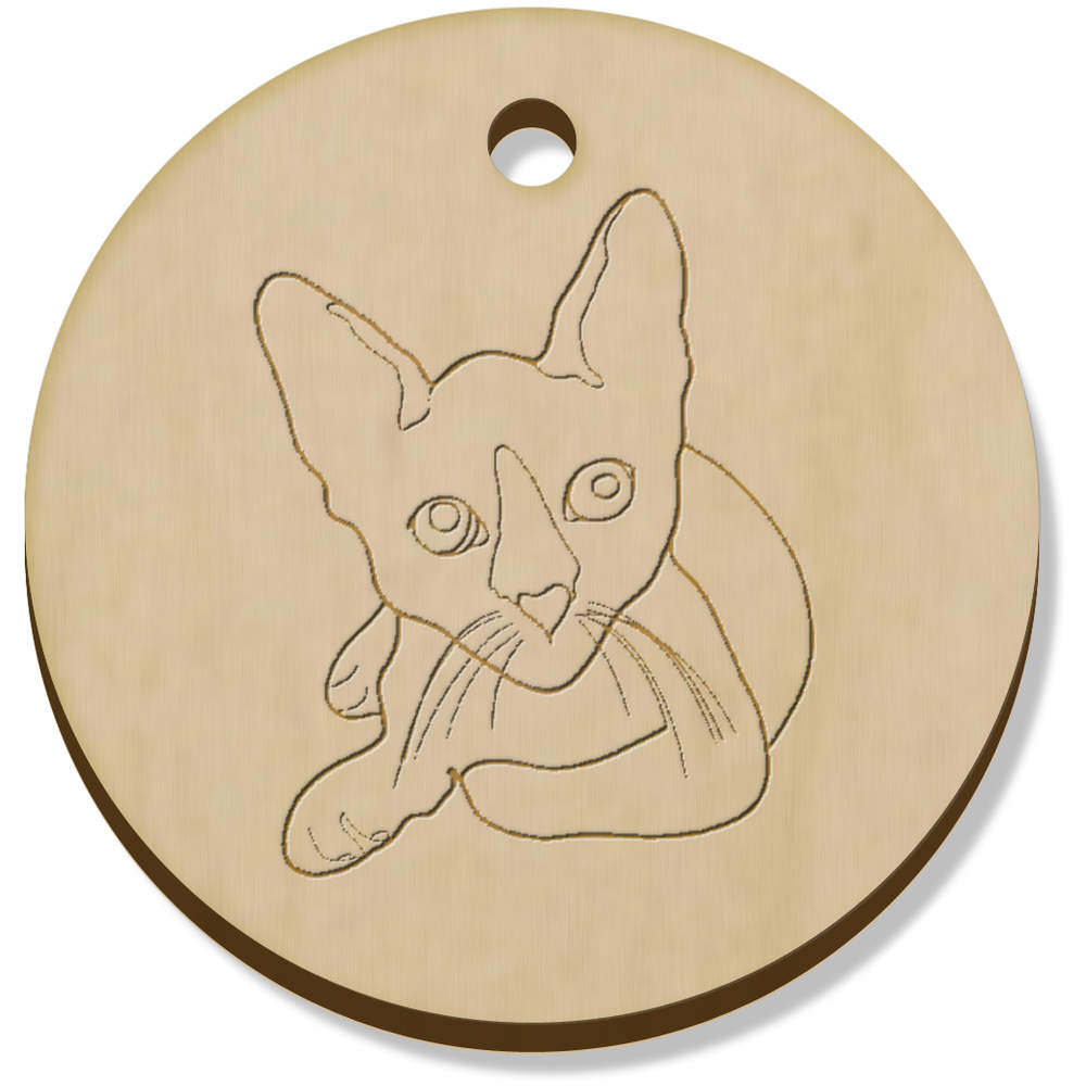 11 x 34mm 'Resting Cat' Wooden Pendants / Charms (PN00059122)