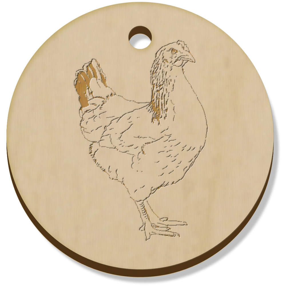 11 x 34mm 'Chicken' Wooden Pendants / Charms (PN00059421)