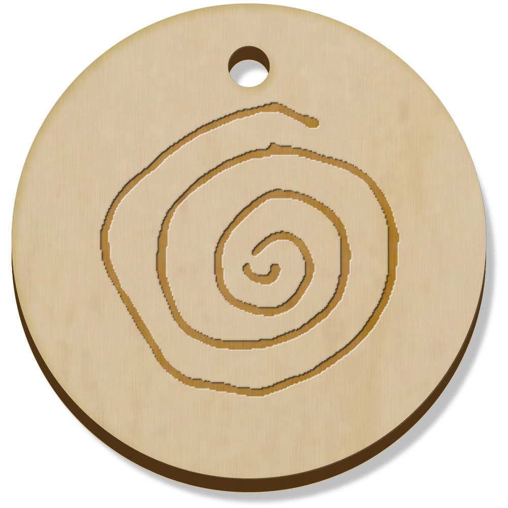 11 x 34mm 'Spiral' Wooden Pendants / Charms (PN00063570)