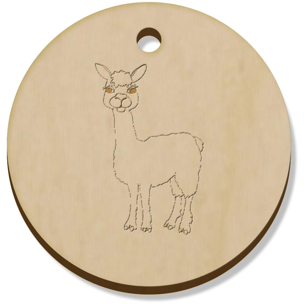 11 x 34mm 'Llama' Wooden Pendants / Charms (PN00065602)