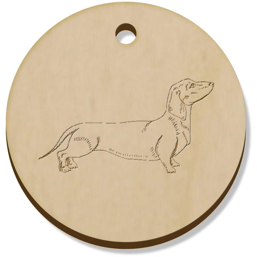 11 x 34mm 'Dachshund' Wooden Pendants / Charms (PN00065924)