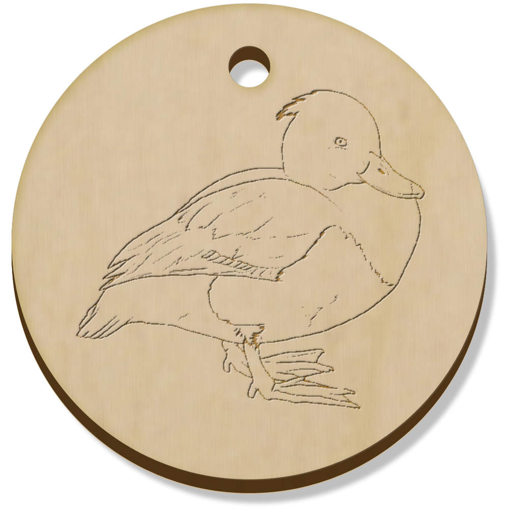 11 x 34mm 'Tufted Duck' Wooden Pendants / Charms (PN00068378)