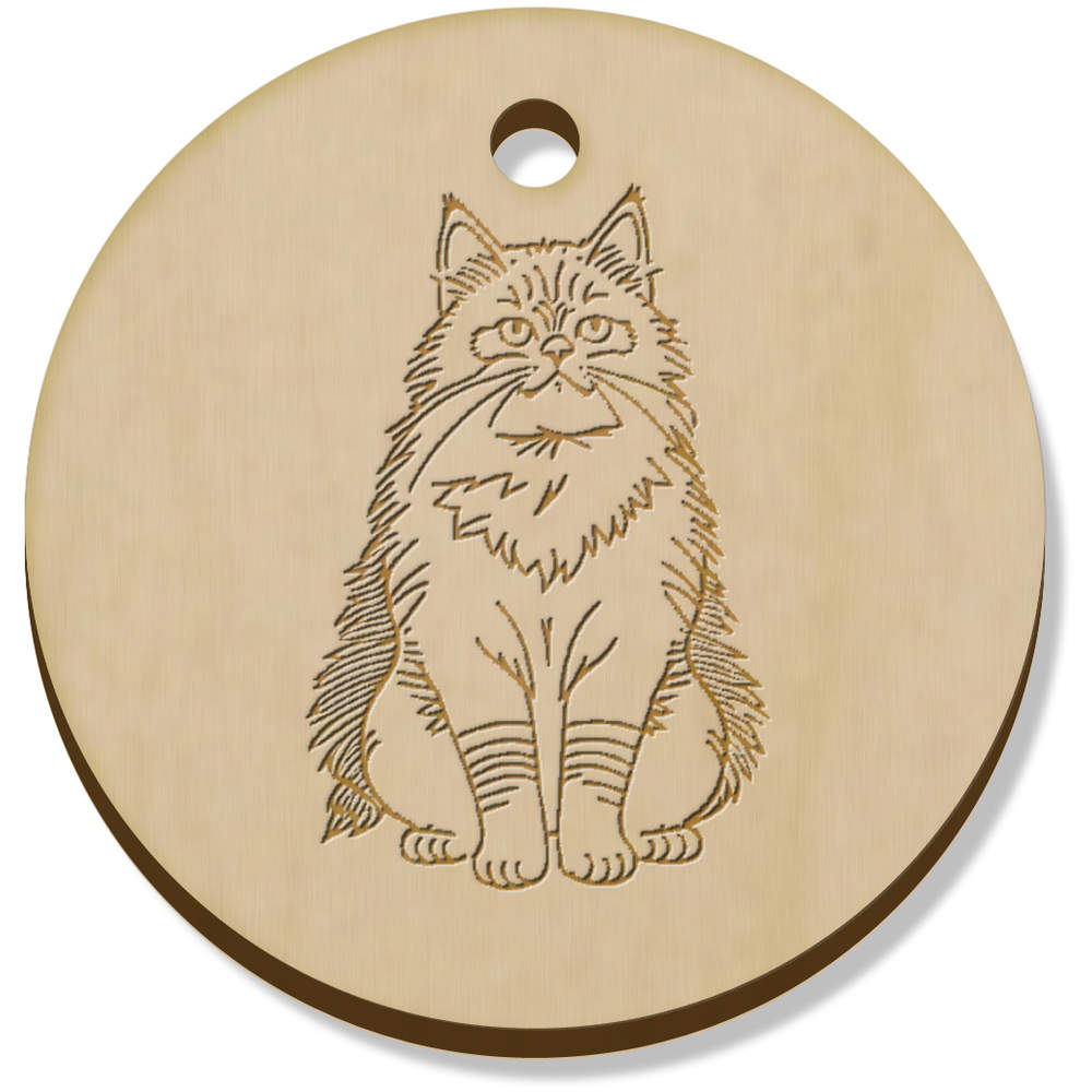 11 x 34mm 'Himalayan Cat' Wooden Pendants / Charms (PN00070027)