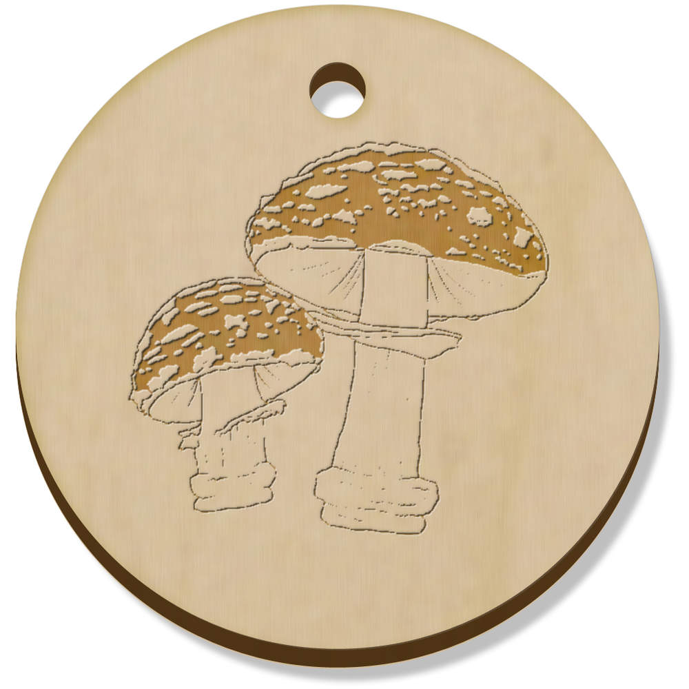 11 x 34mm 'Fantasy Mushroom' Wooden Pendants / Charms (PN00071161)