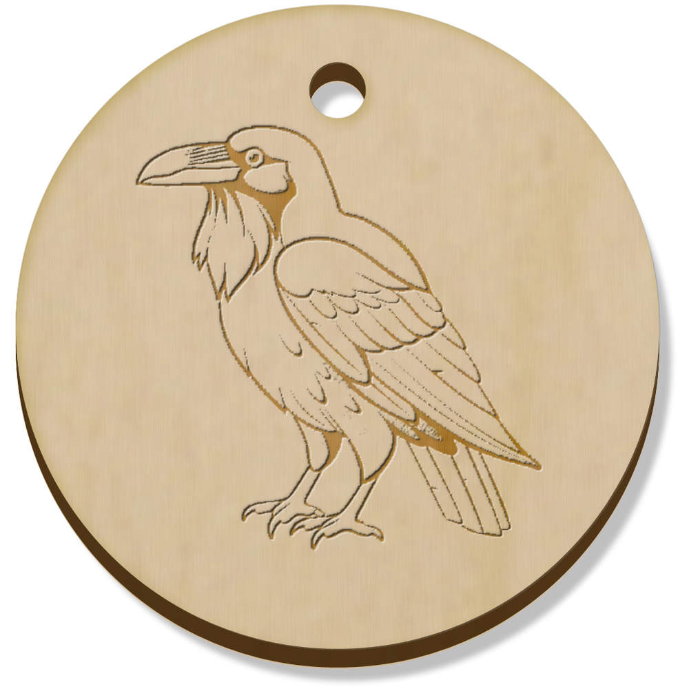 11 x 34mm 'Cartoon Raven' Wooden Pendants / Charms (PN00071533)