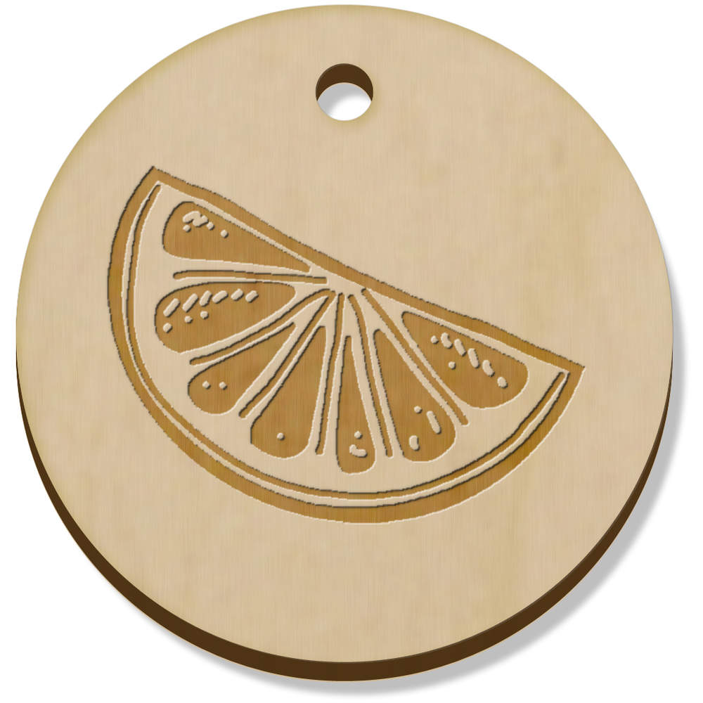 11 x 34mm 'Lime Wedge' Wooden Pendants / Charms (PN00072403)