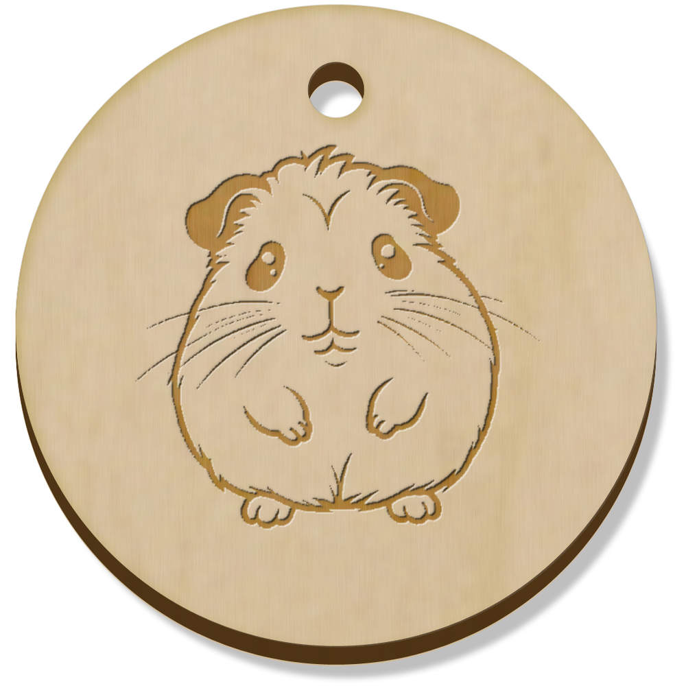 11 x 34mm 'Cute Guinea Pig' Wooden Pendants / Charms (PN00072863)