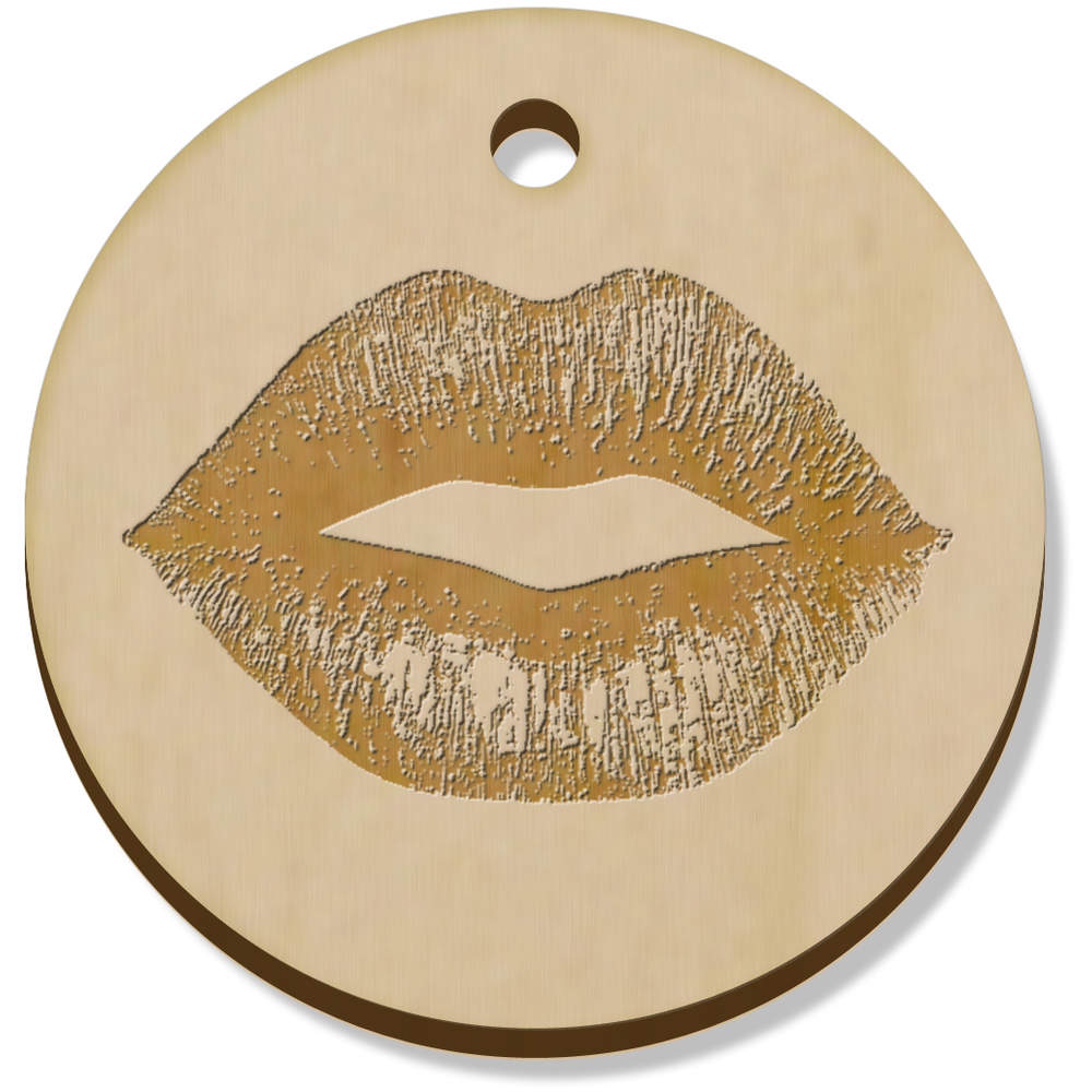 11 x 34mm 'Kiss Mark' Wooden Pendants / Charms (PN00074272)