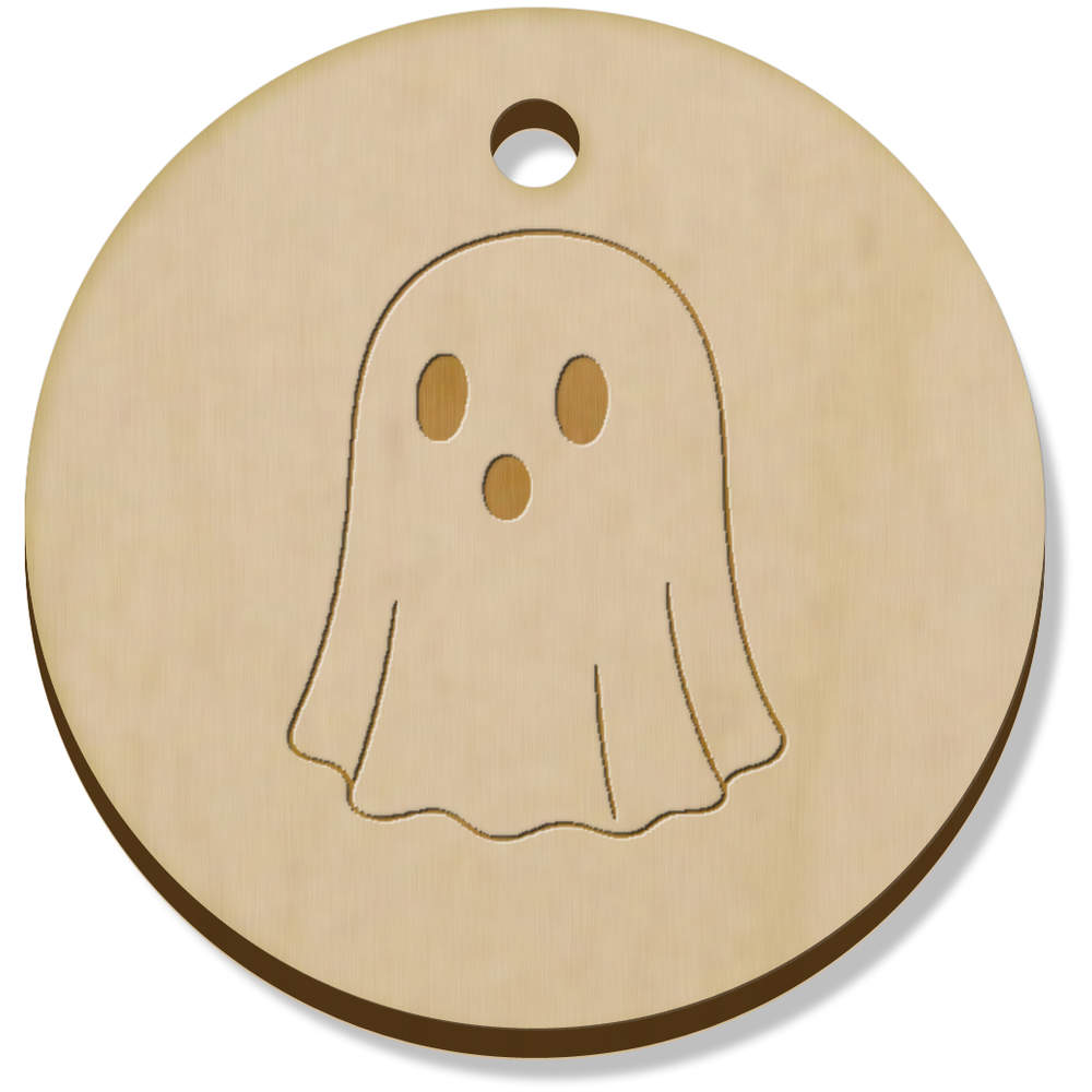 11 x 34mm 'ghost' Wooden Pendants / Charms (PN00075339)