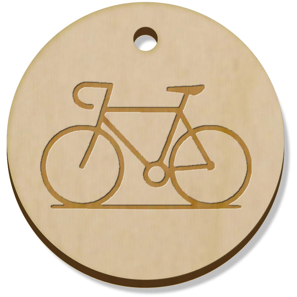 11 x 34mm 'Bicycle Symbol Cycling' Wooden Pendants / Charms (PN00075467)