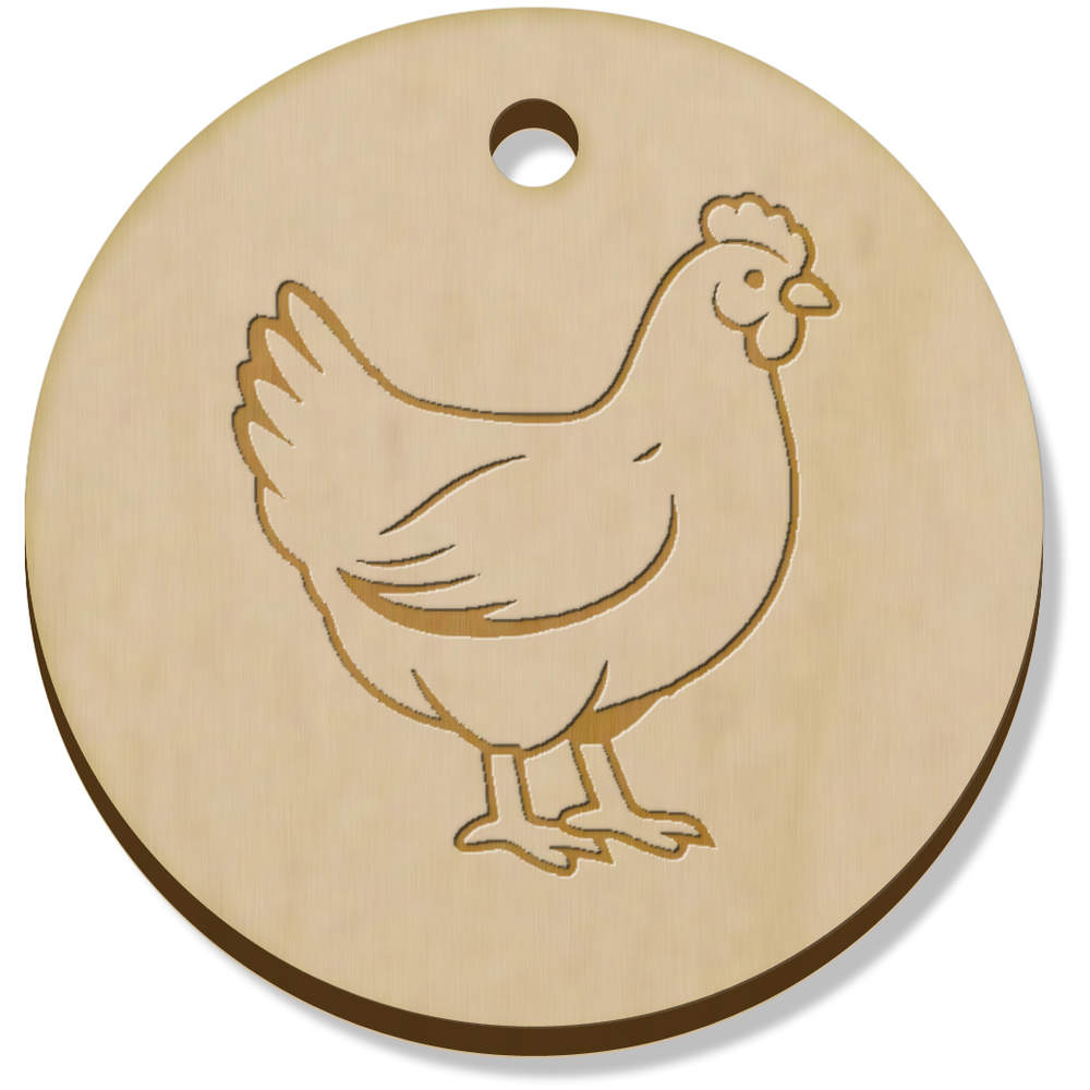11 x 34mm 'Standing Chicken' Wooden Pendants / Charms (PN00075610)