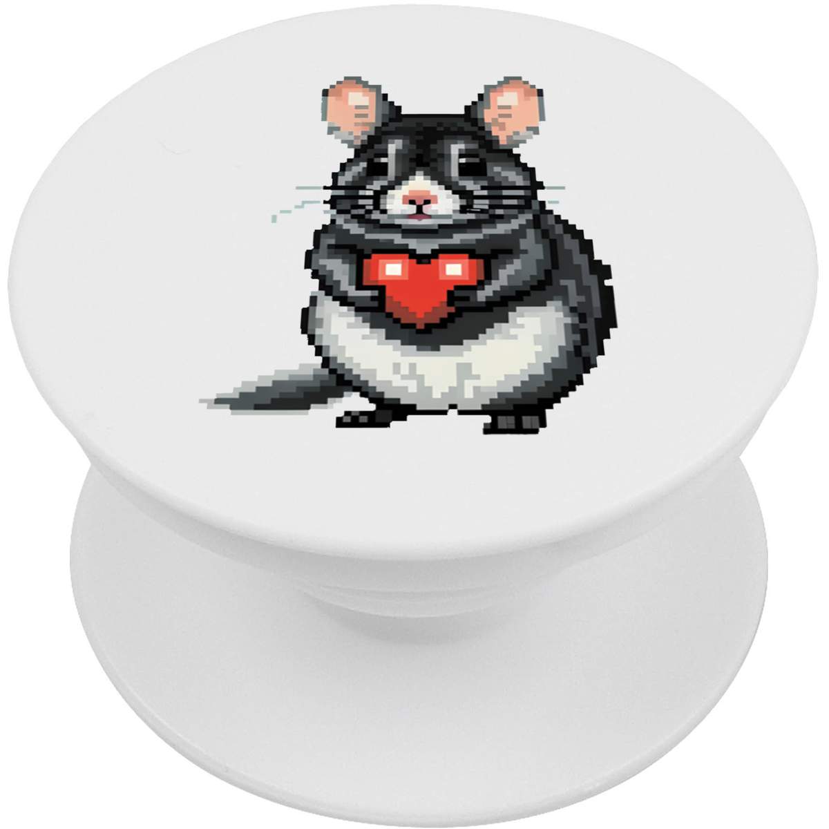 'Pixel Art Chinchilla Holding Heart' Expanding Phone Grip / Stand (PO00034511)