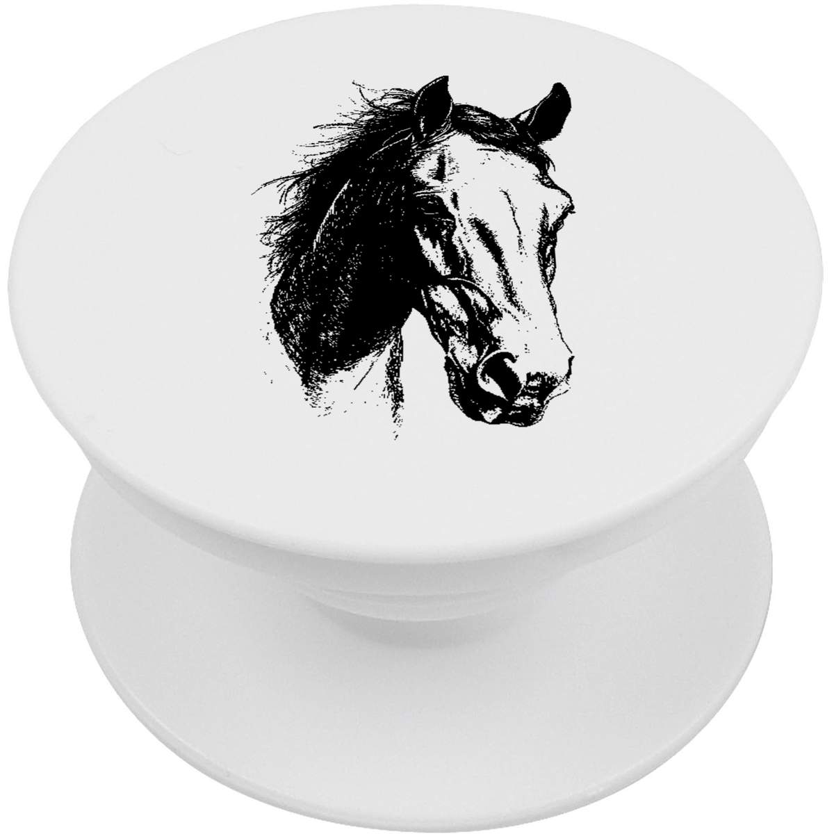 'Horse Portrait' Phone Grip / Stand - White Expanding Adhesive Holder for Phones, Tablets and E-Readers (PO00041814)