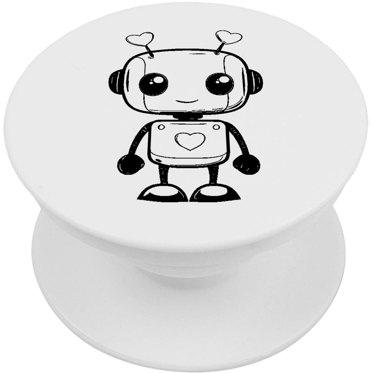 'Cute Love Robot with Hearts' Expanding Phone Grip / Stand (PO00041972)