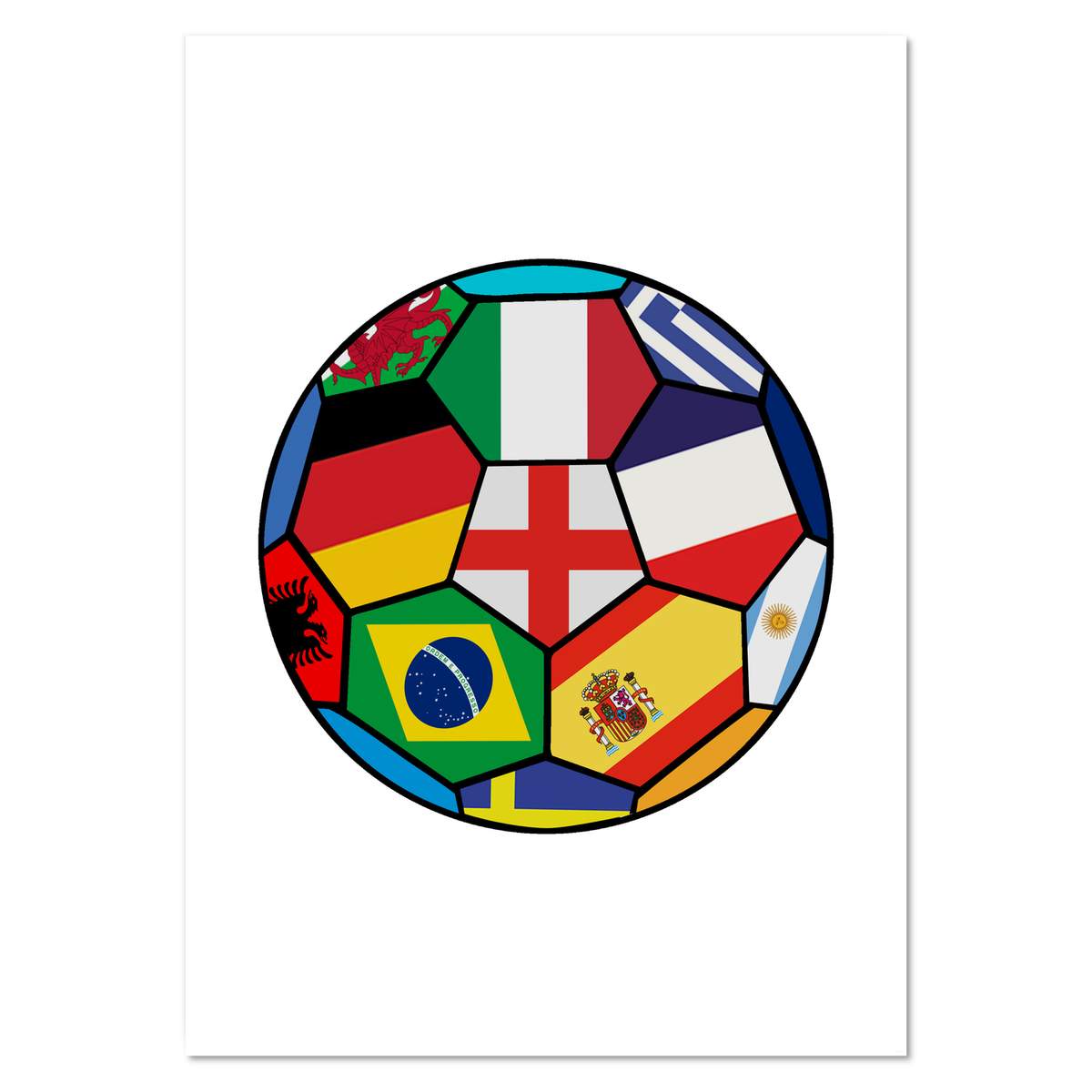 A0+ 'World Cup Flags Football' Wall Poster / Print (PP00194003)