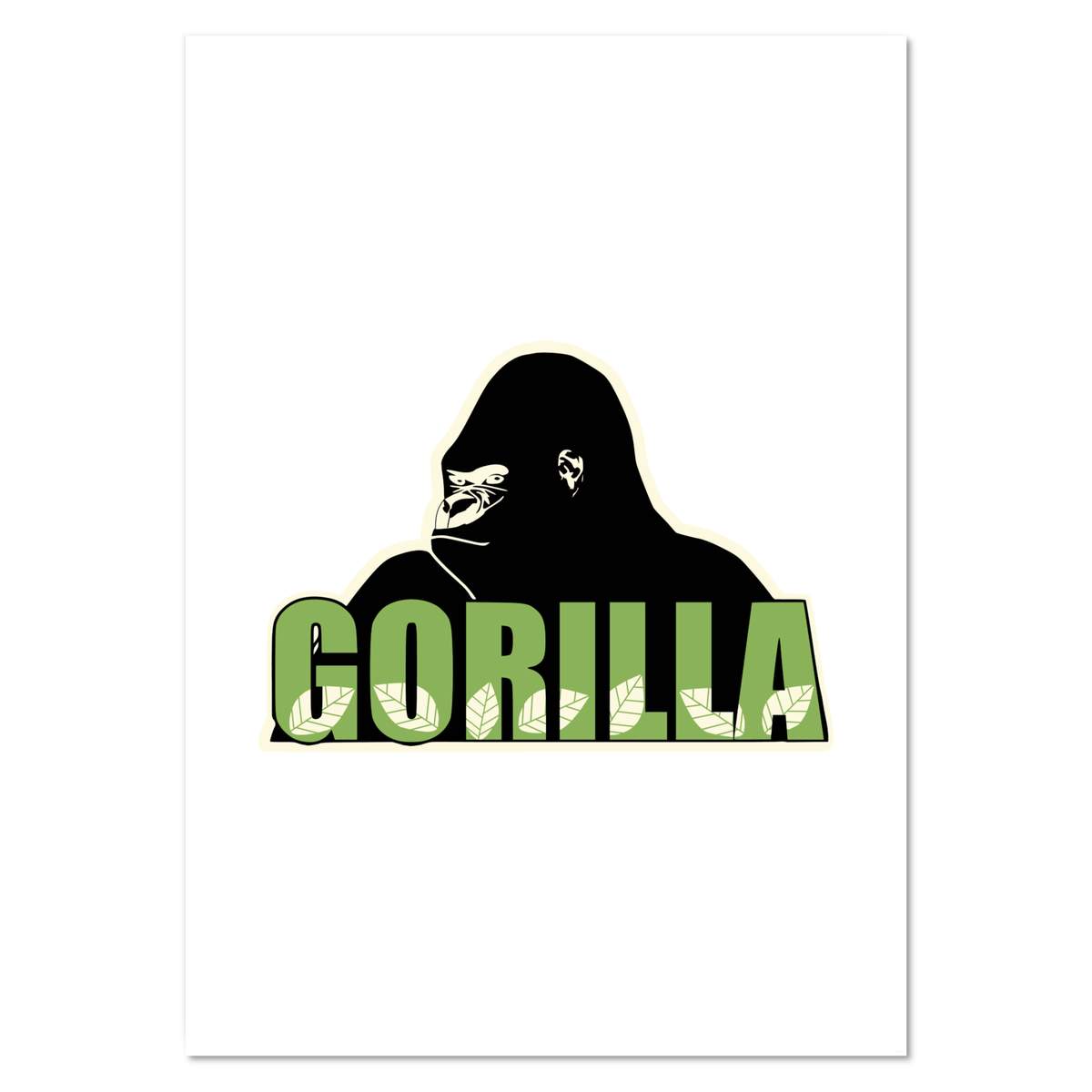 A0+ 'Gorilla With Text And Leaves' Wall Poster / Print (PP00236391)
