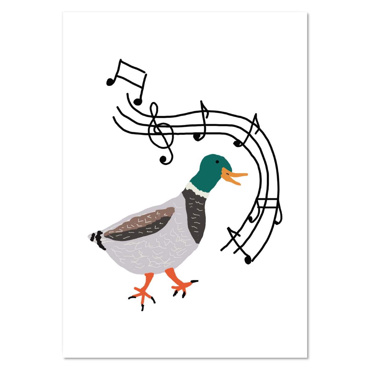A0+ 'Musical dancing duck' Wall Poster / Print (PP00244425)