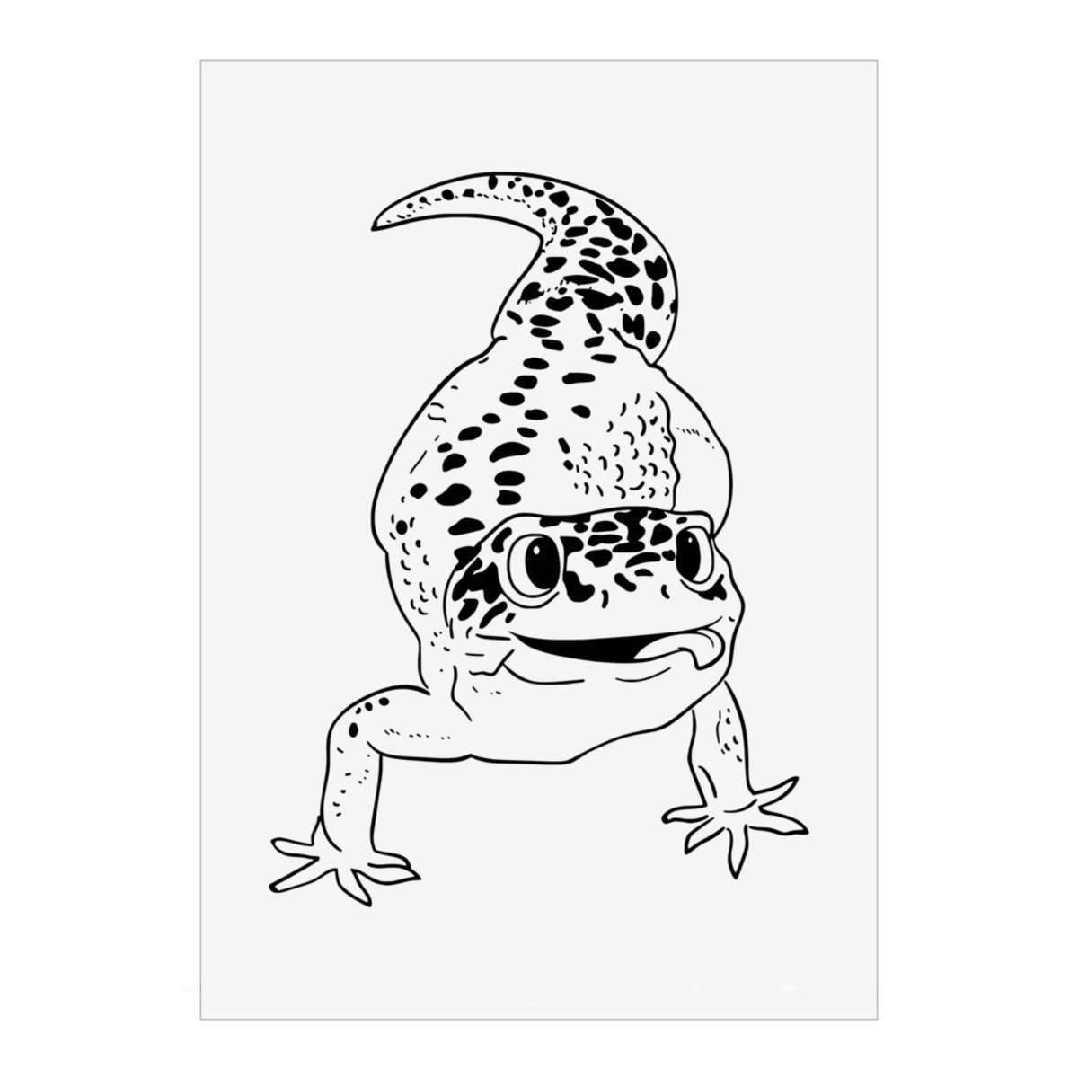 'Happy Leopard Gecko' Wall Art Poster Print -  Unframed Artwork for Home Decor - A1 Portrait (PP00110205)