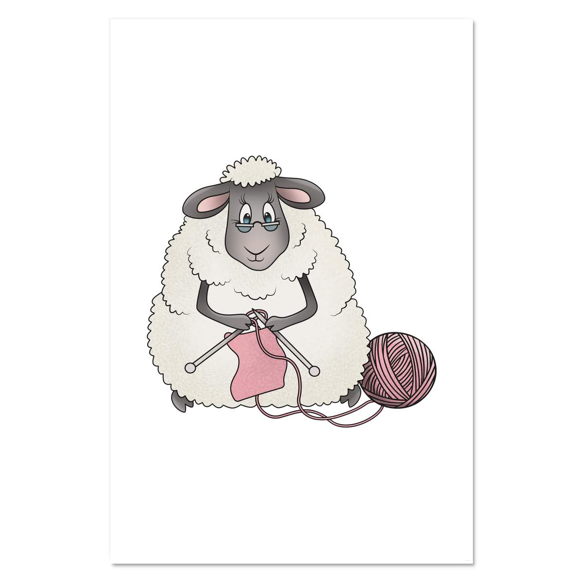 Super A1 'Knitting Sheep' Wall Poster / Print (PP00139933)